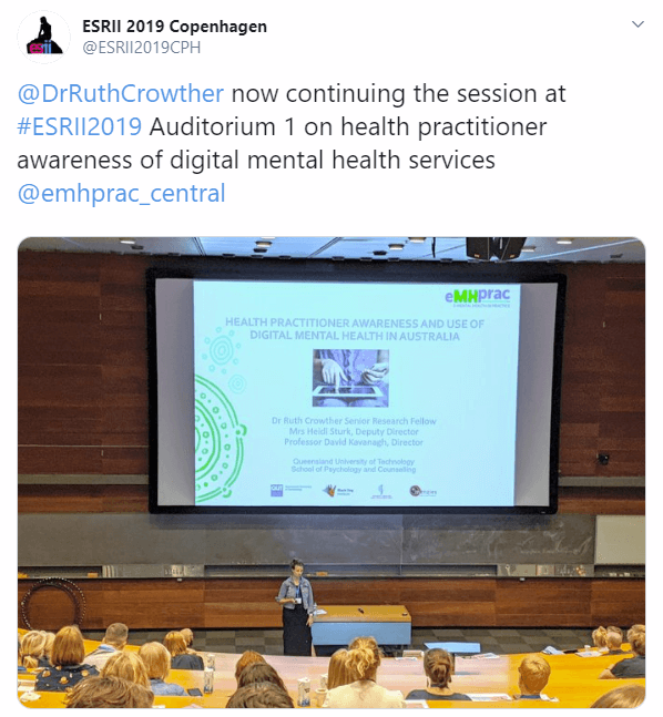 screenshot of twitter post of ruth presenting at conference