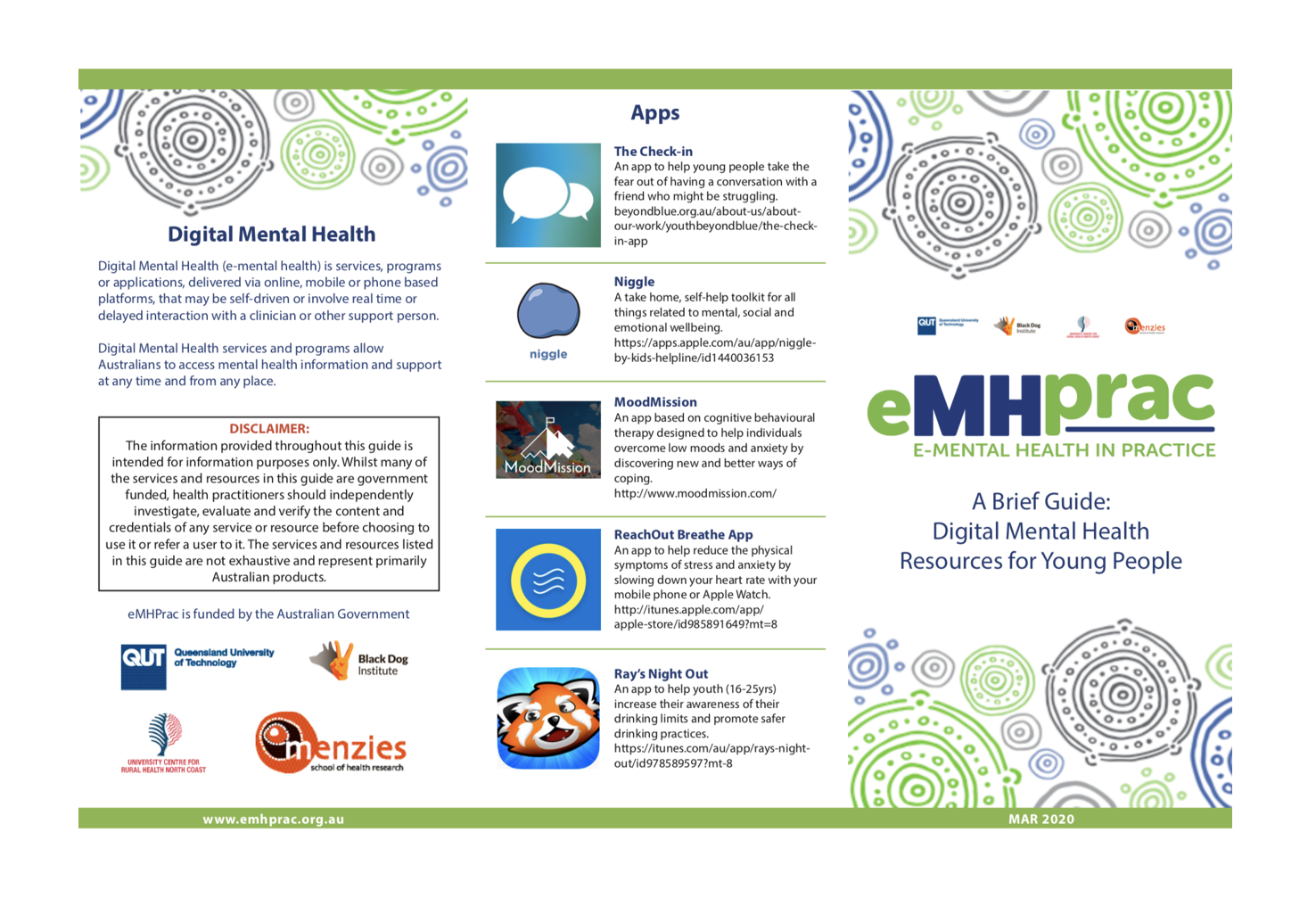 Brochure dMH Resources for Young People eMHprac EMental Health in