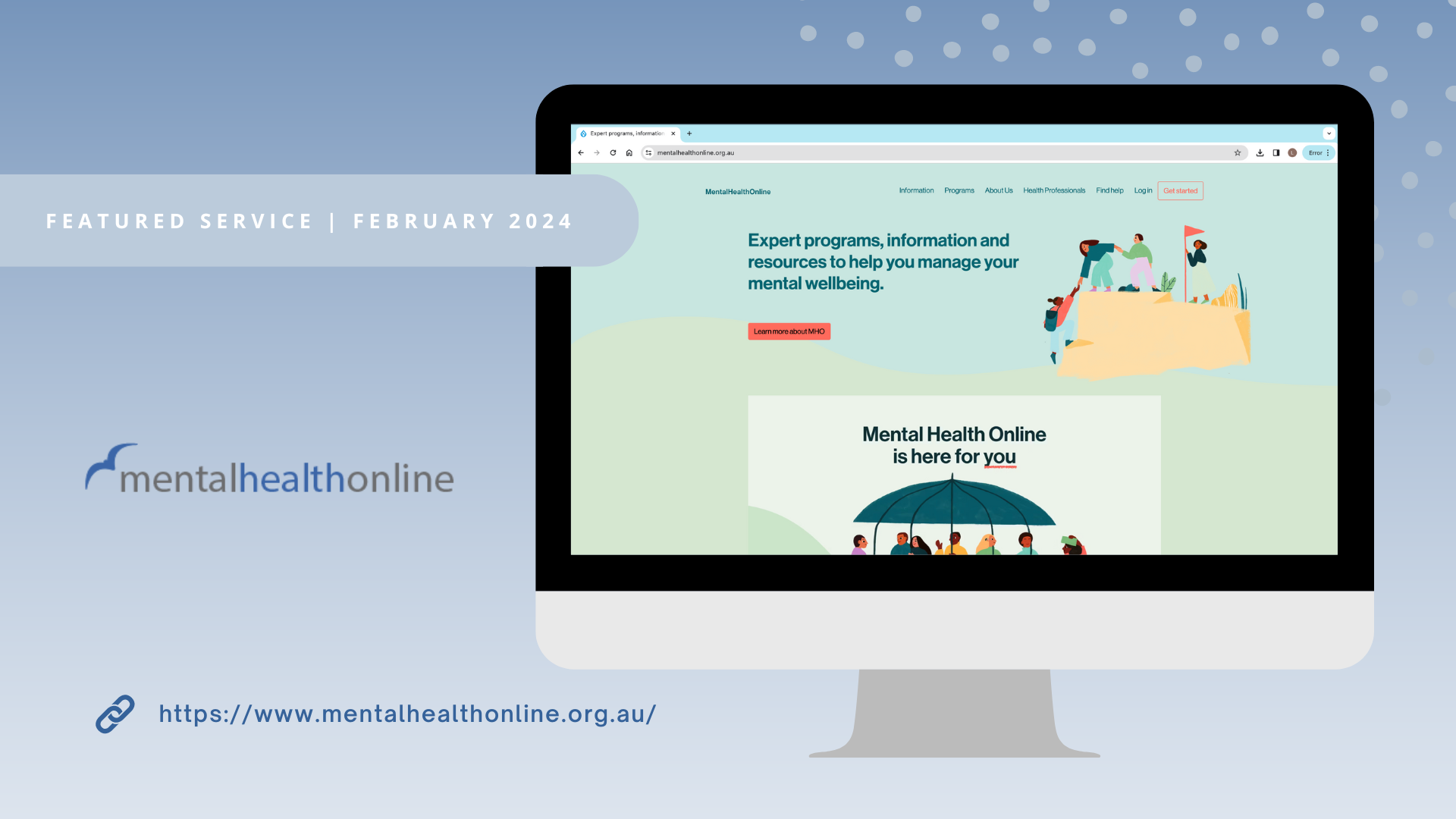 Picture Idea: February Featured Service Mental Health Online