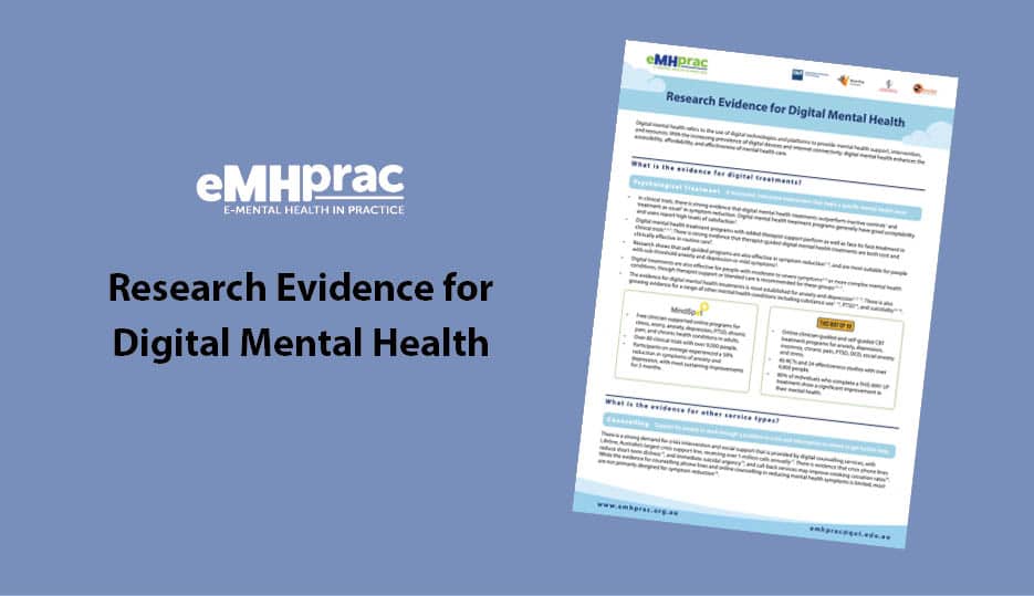 Research Evidence for Digital Mental Health - eMHprac